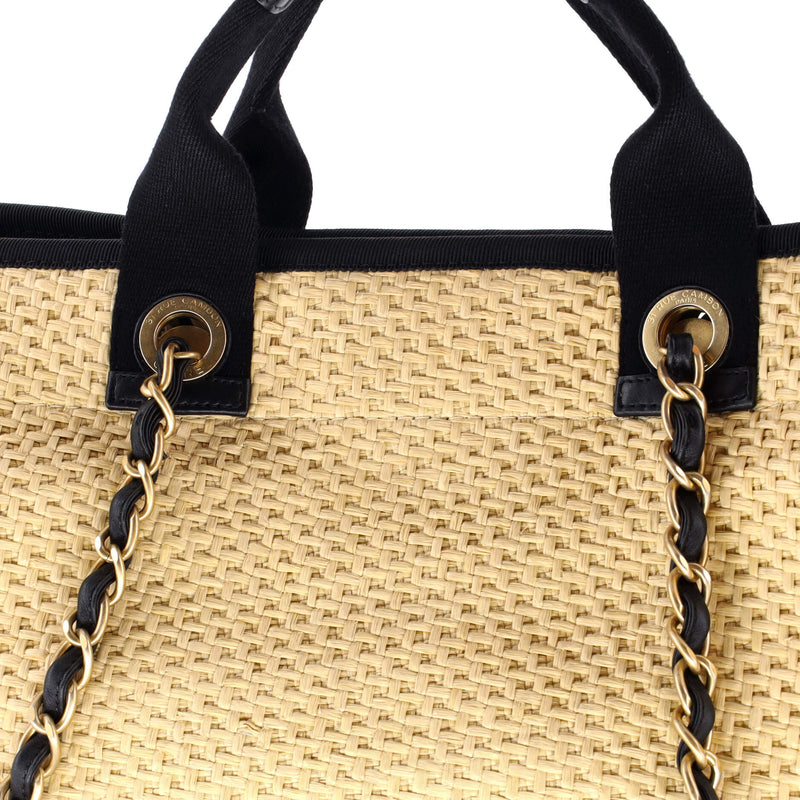 Deauville Tote Straw With Chain Detail