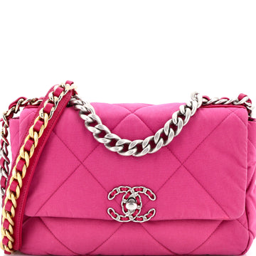 19 Flap Bag Quilted Canvas Medium