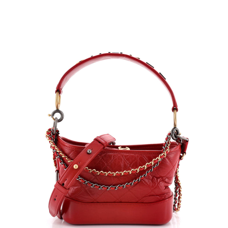 Gabrielle Hobo With Logo Handle Quilted