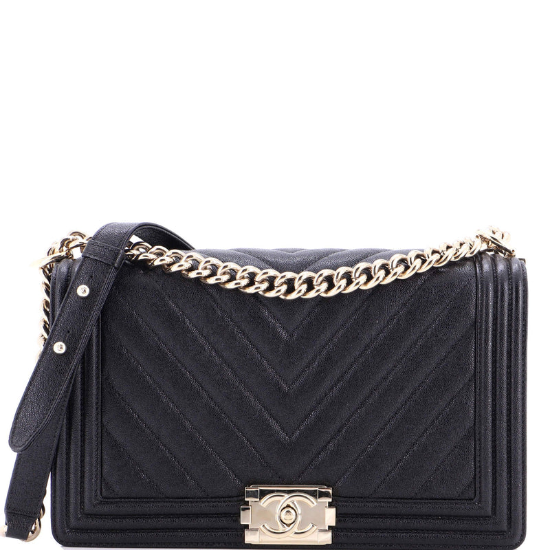 Boy Flap Bag Chevron Caviar New Medium