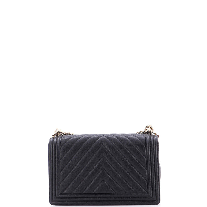 Boy Flap Bag Chevron Caviar New Medium