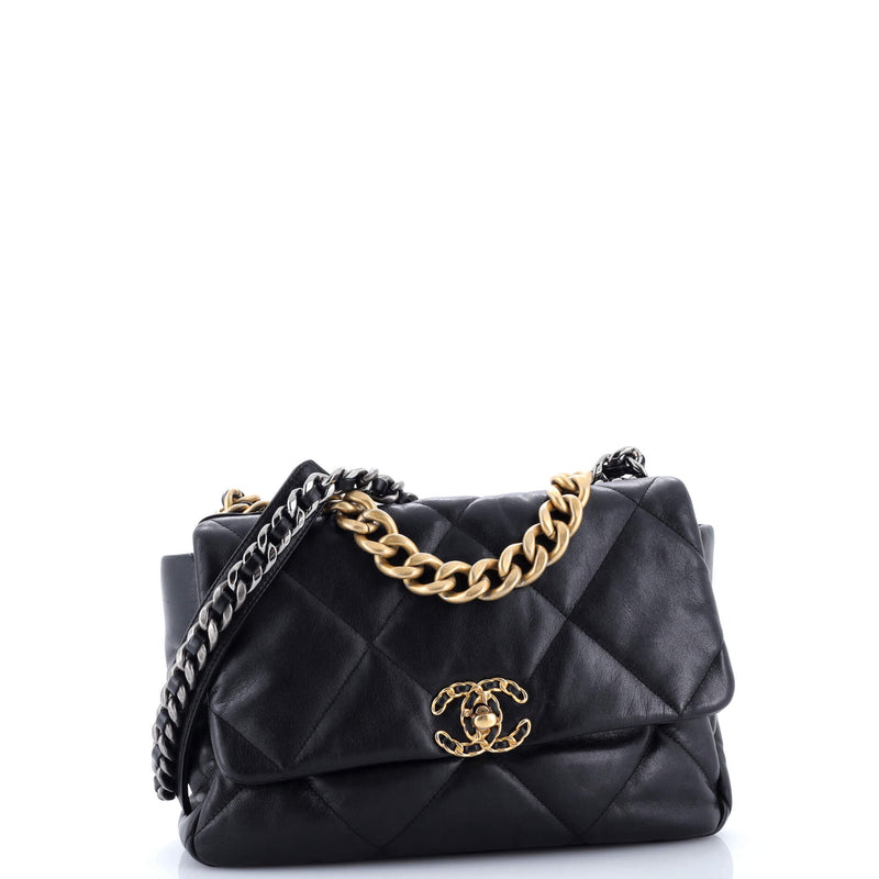 19 Flap Bag Quilted Leather Large