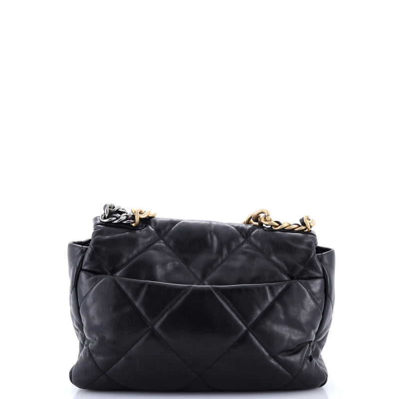 19 Flap Bag Quilted Leather Large
