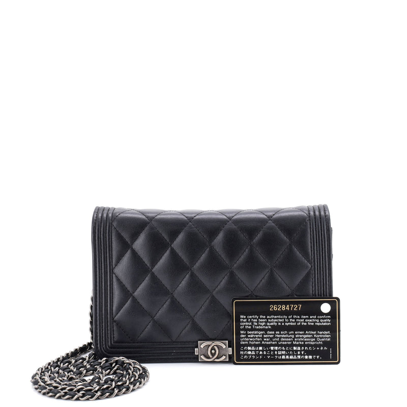 Boy Wallet On Chain Quilted Lambskin