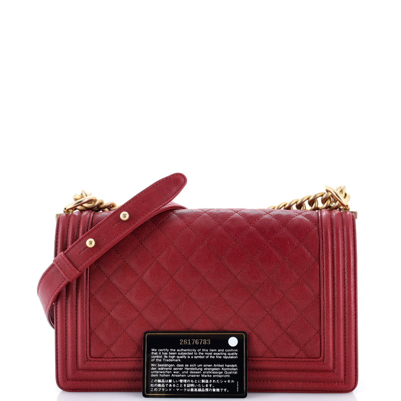 Boy Flap Bag Quilted Caviar Old Medium