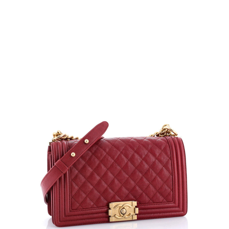 Boy Flap Bag Quilted Caviar Old Medium