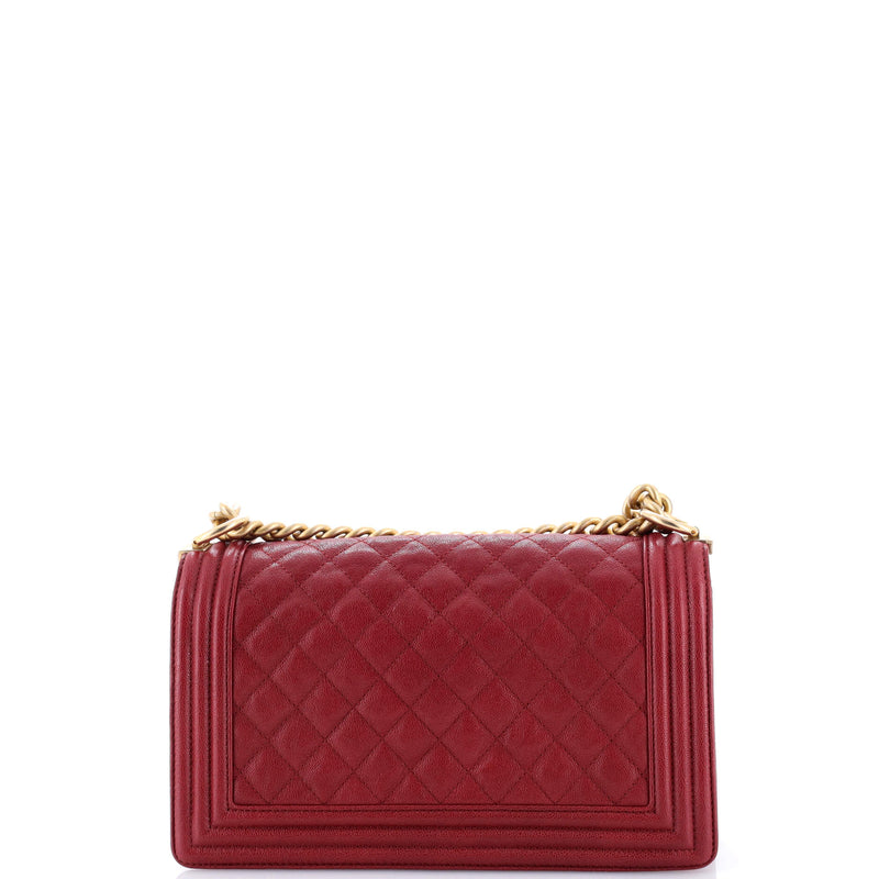 Boy Flap Bag Quilted Caviar Old Medium