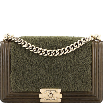 Boy Flap Bag Shearling With Leather Old