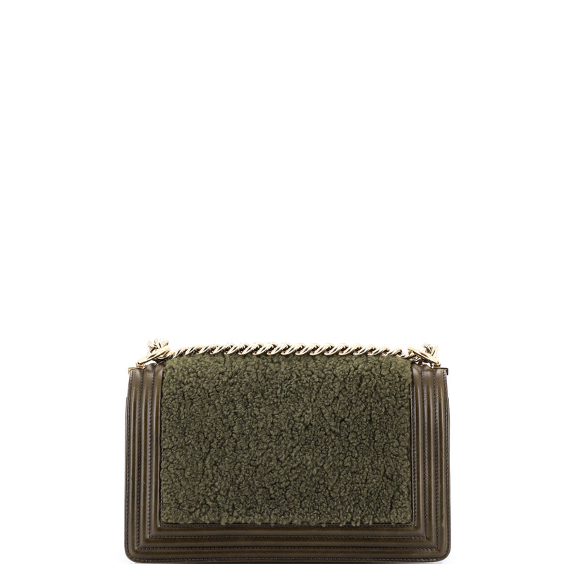 Boy Flap Bag Shearling With Leather Old