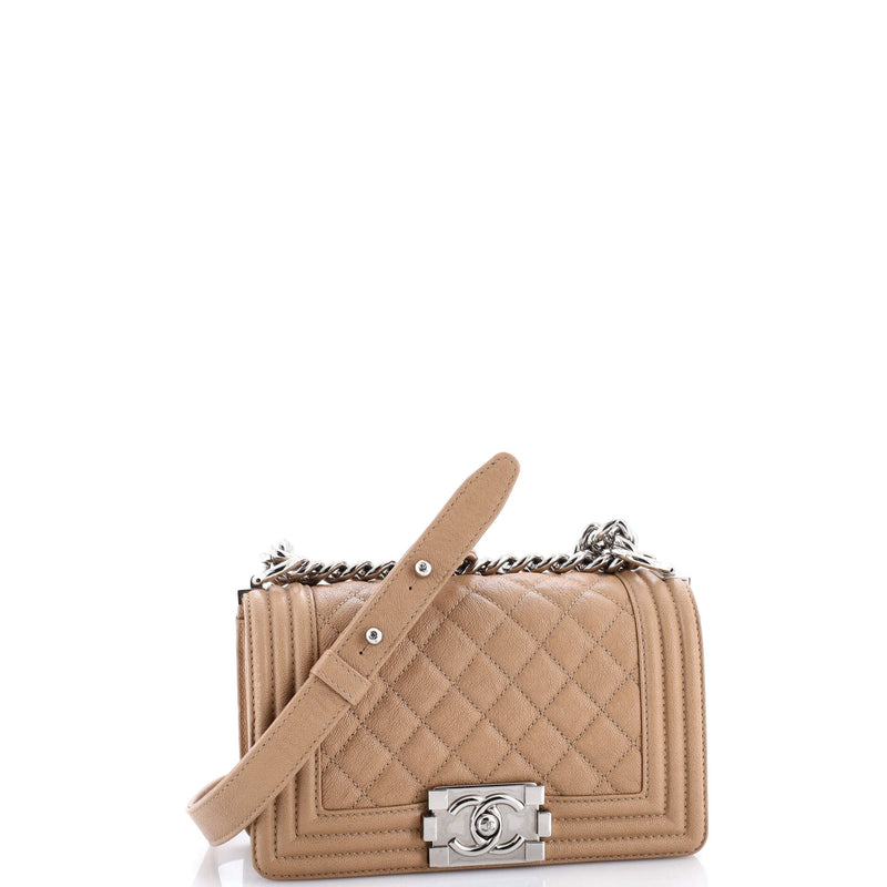 Boy Flap Bag Quilted Caviar Small