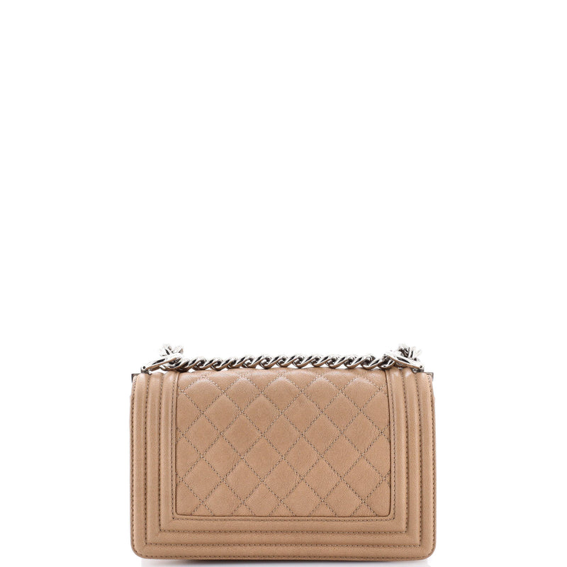 Boy Flap Bag Quilted Caviar Small