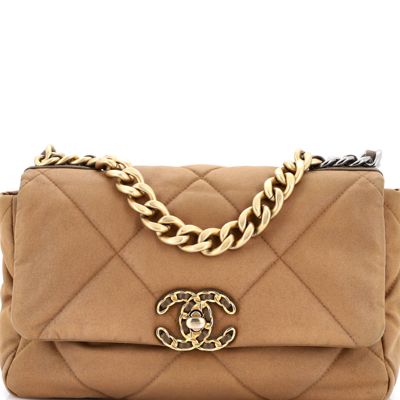 19 Flap Bag Quilted Canvas Medium