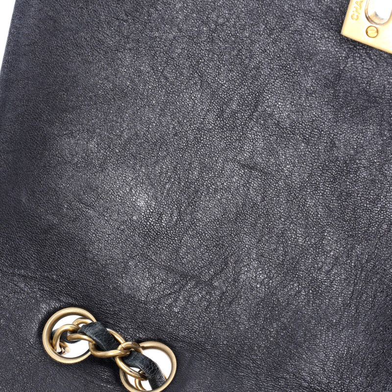 Bicolor Braided Saddle Flap Bag Quilted