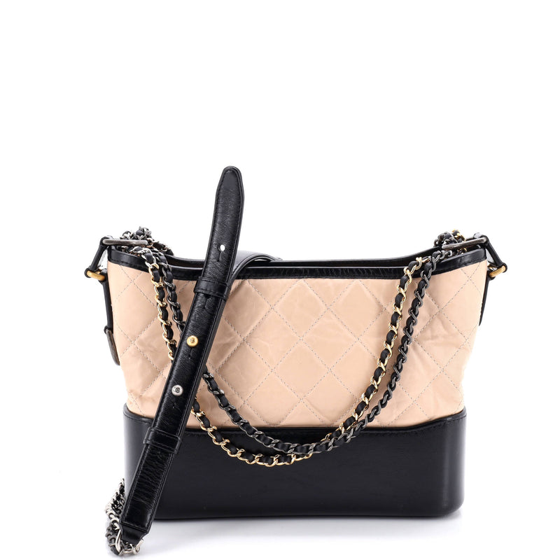 Gabrielle Hobo With Logo Handle Quilted