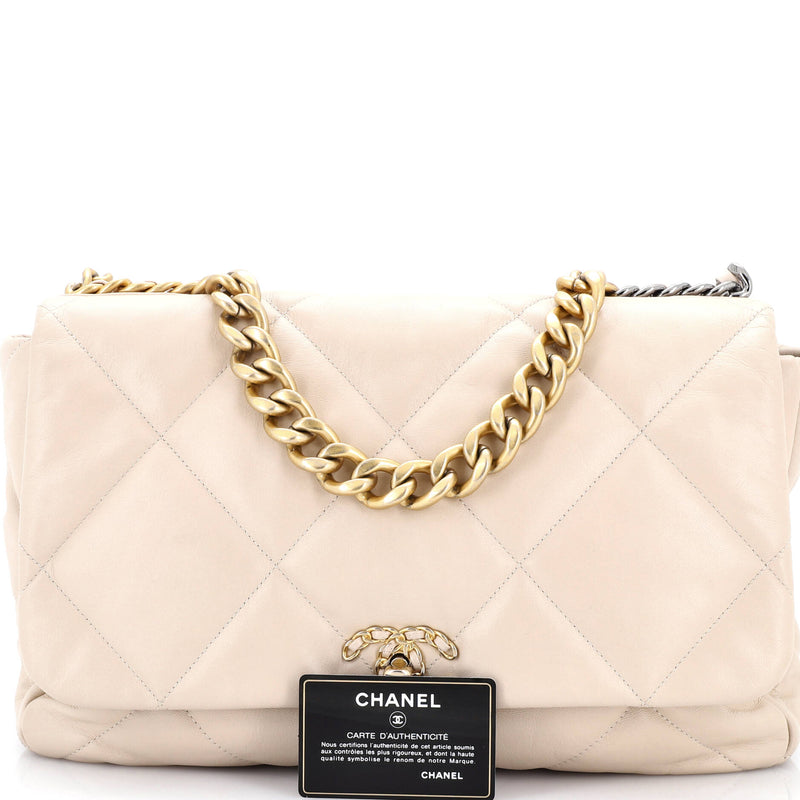 19 Flap Bag Quilted Leather Maxi