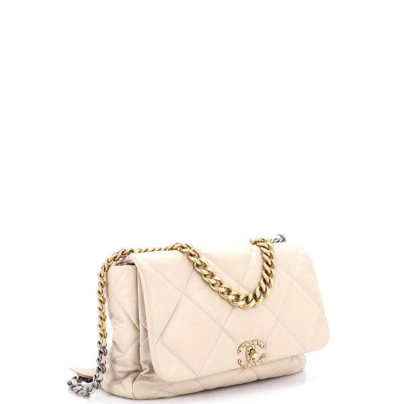 19 Flap Bag Quilted Leather Maxi