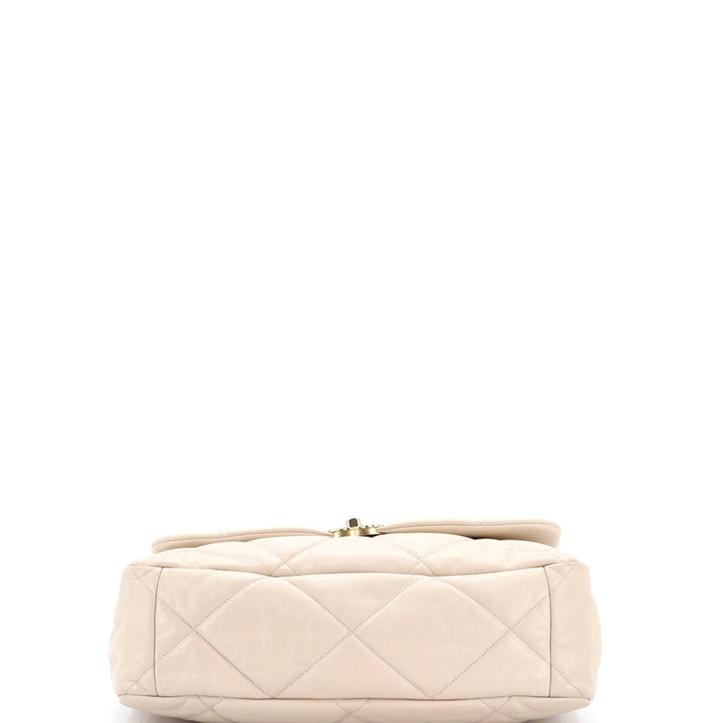 19 Flap Bag Quilted Leather Maxi