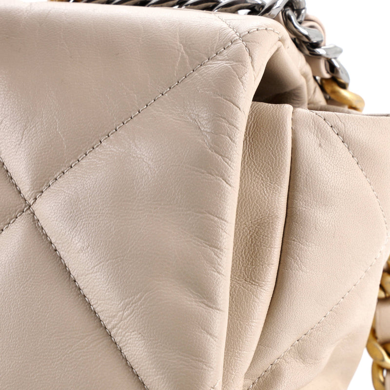 19 Flap Bag Quilted Leather Maxi