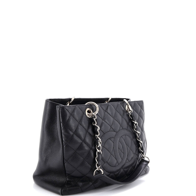 Grand Shopping Tote Quilted Caviar