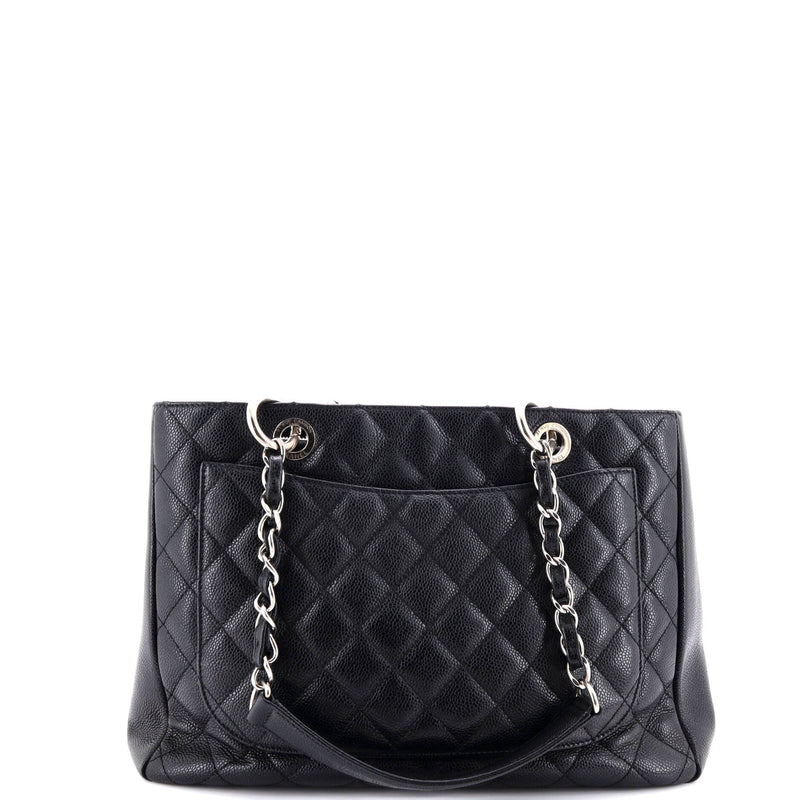 Grand Shopping Tote Quilted Caviar