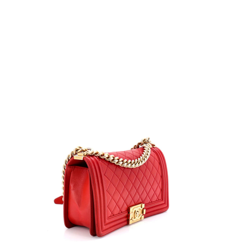 Boy Flap Bag Quilted Lambskin Old Medium