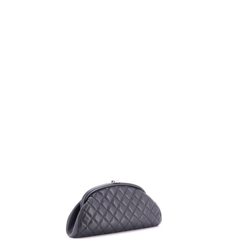 Timeless Clutch Quilted Caviar
