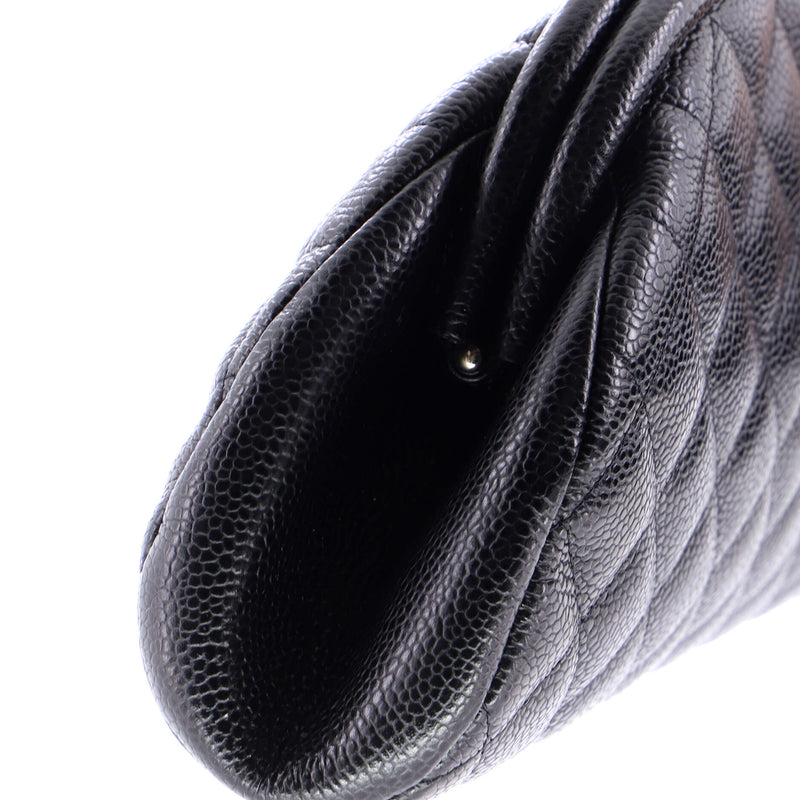 Timeless Clutch Quilted Caviar