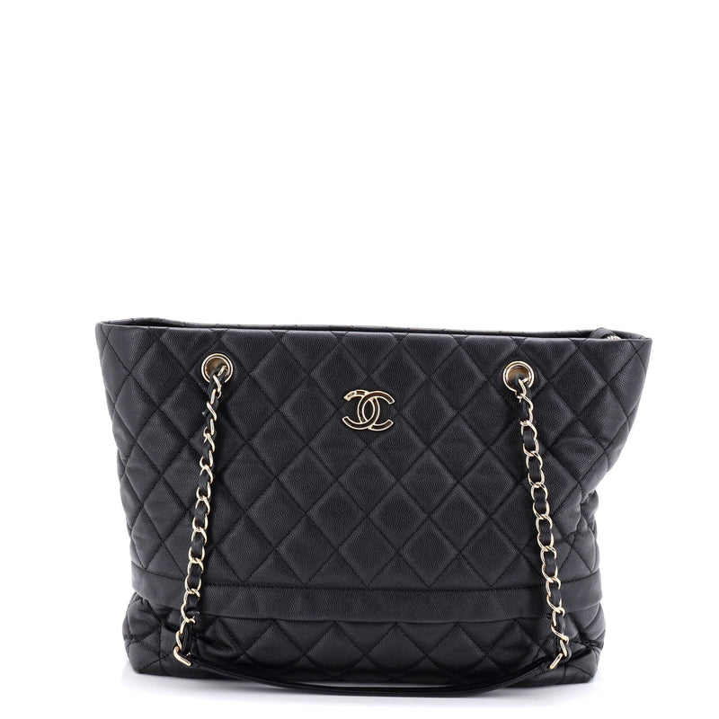 Rolled Up Tote Quilted Caviar