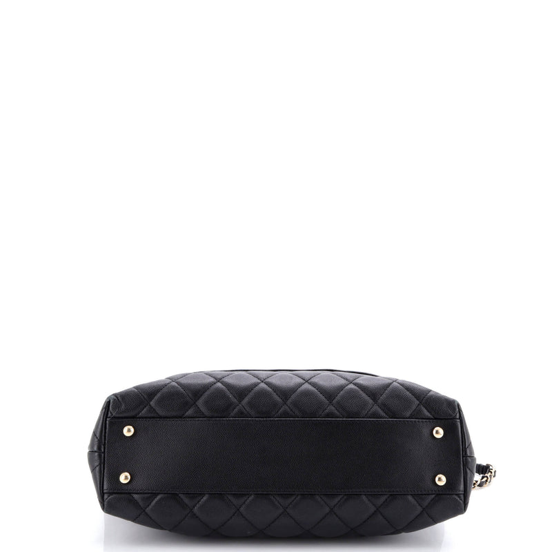 Rolled Up Tote Quilted Caviar
