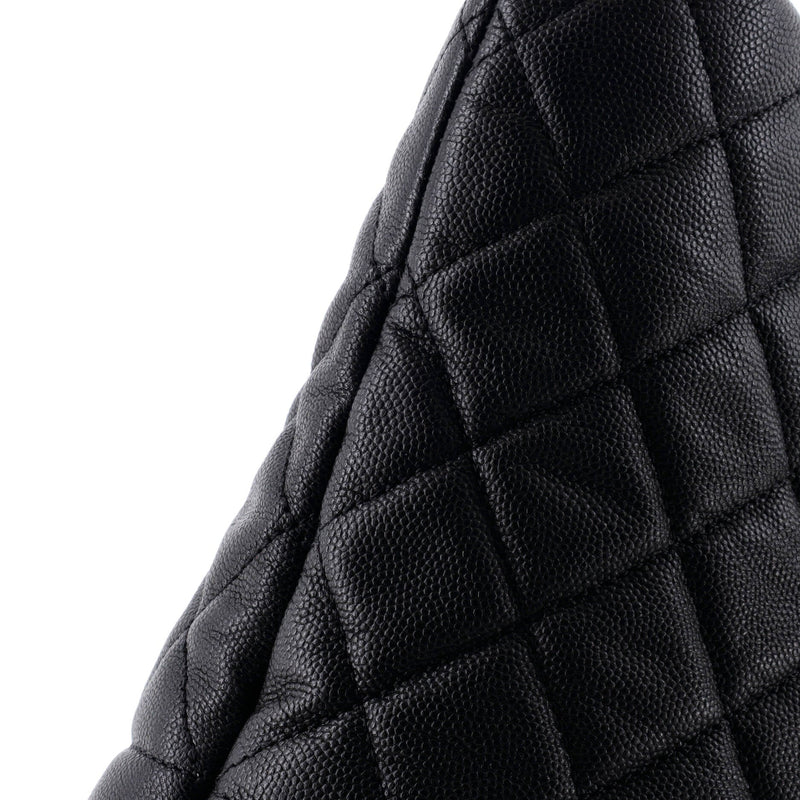 Rolled Up Tote Quilted Caviar