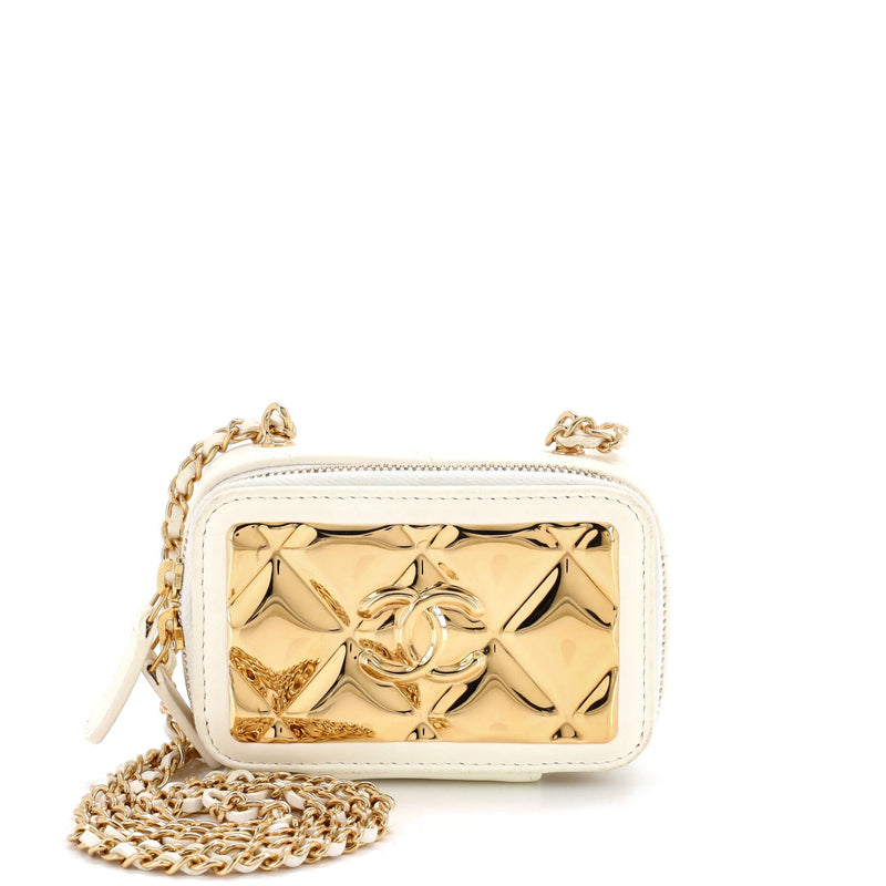 Golden Plate Zip Around Vanity Case With