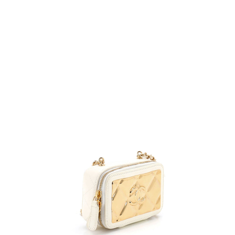 Golden Plate Zip Around Vanity Case With