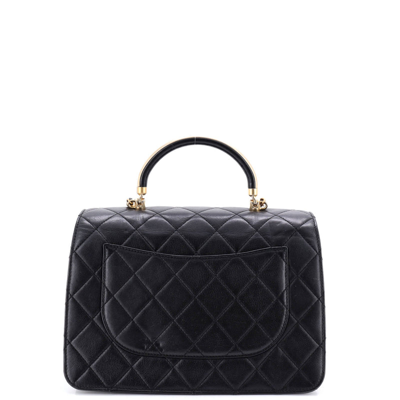 Gold Top Handle Bag Quilted Lambskin