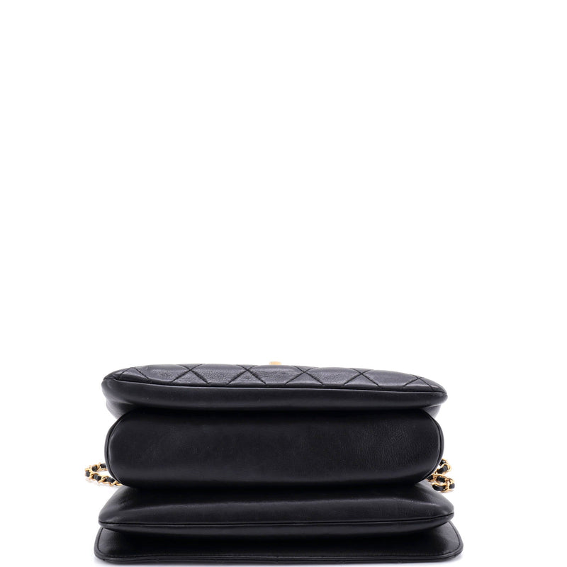 Gold Top Handle Bag Quilted Lambskin