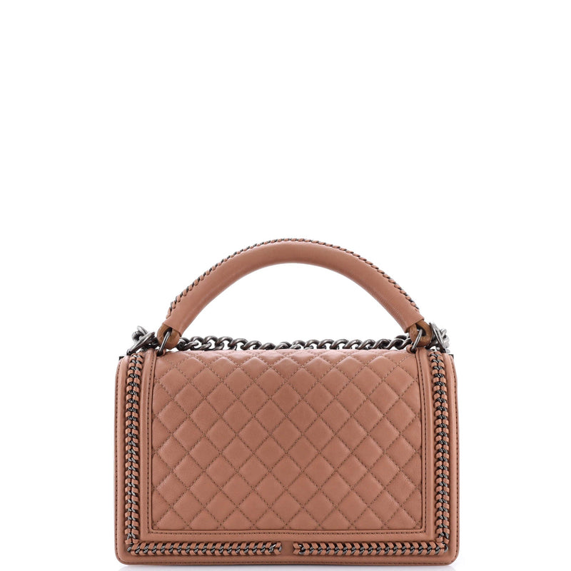 Chain Handle Boy Flap Bag Quilted