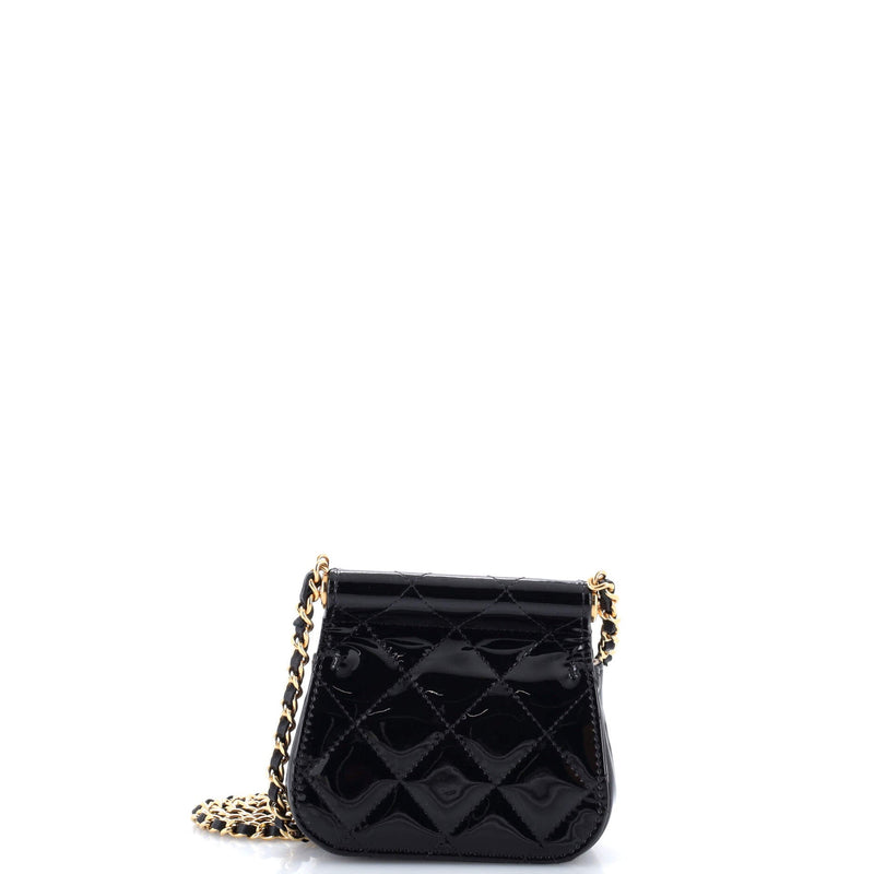 Cc Frame Flap Clutch With Chain Quilted