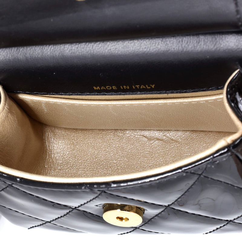 Cc Frame Flap Clutch With Chain Quilted