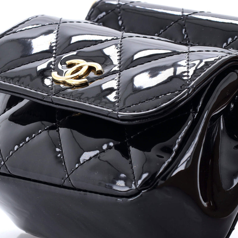 Cc Frame Flap Clutch With Chain Quilted