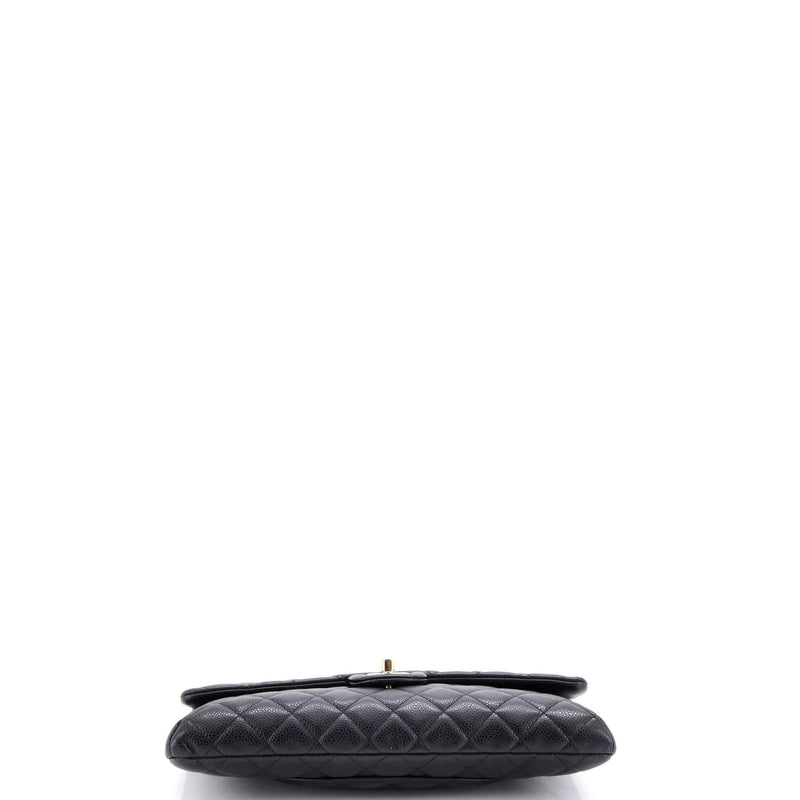 Classic Flap Clutch Quilted Caviar