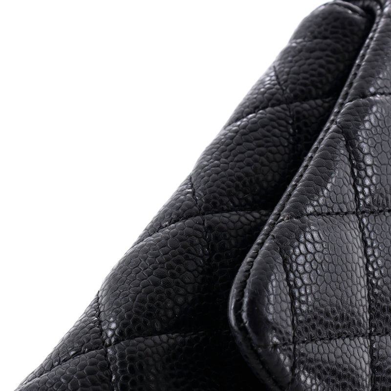 Classic Flap Clutch Quilted Caviar