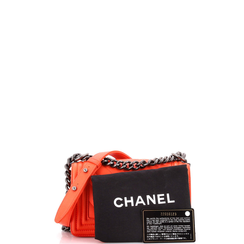 Boy Flap Bag Chevron Calfskin Small