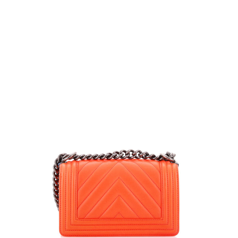 Boy Flap Bag Chevron Calfskin Small