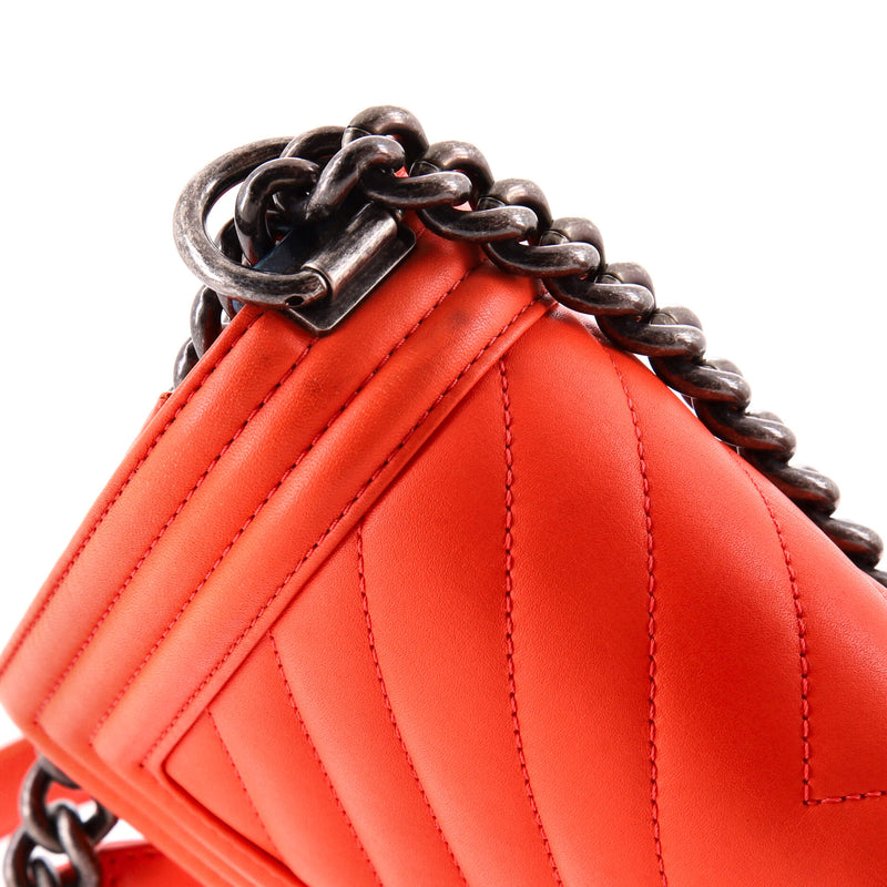 Boy Flap Bag Chevron Calfskin Small