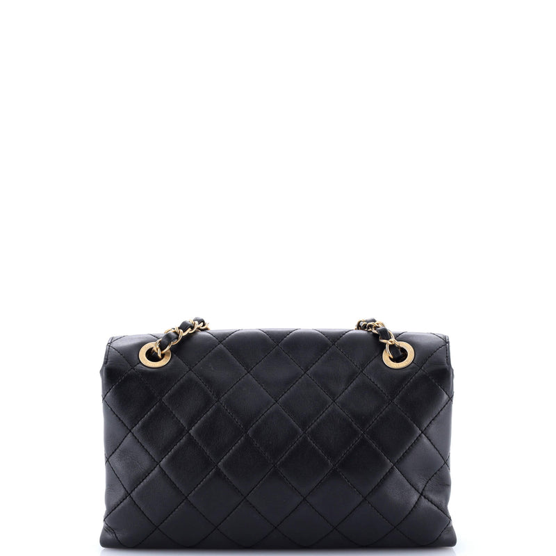 Logo Enchained Flap Bag Quilted Calfskin