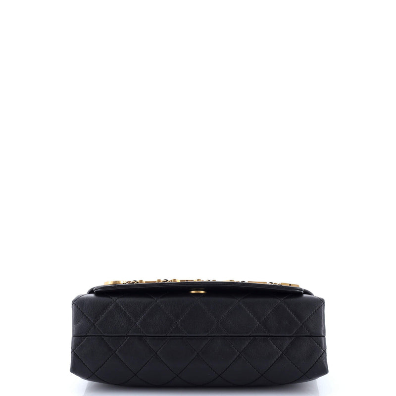 Logo Enchained Flap Bag Quilted Calfskin