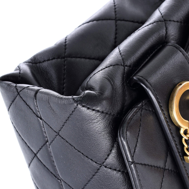 Logo Enchained Flap Bag Quilted Calfskin