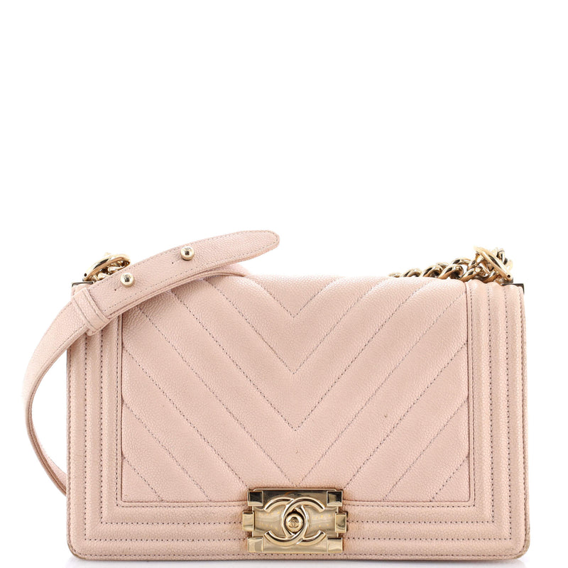 Boy Flap Bag Chevron Caviar Old Medium