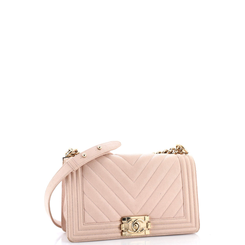 Boy Flap Bag Chevron Caviar Old Medium