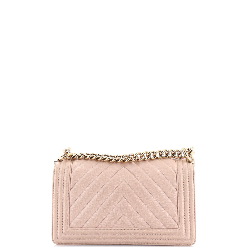 Boy Flap Bag Chevron Caviar Old Medium