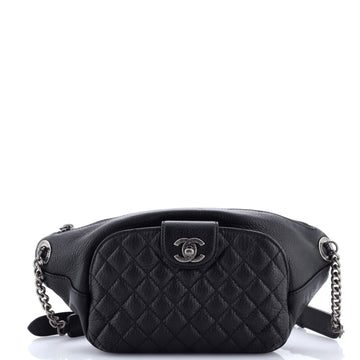 Casual Rock Waist Bag Quilted Calfskin